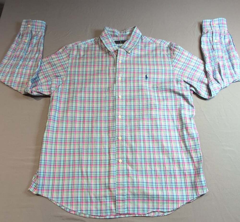 Ralph Lauren Mens Multicolor Plaid Long Sleeve Button Down Shirt Size XL
